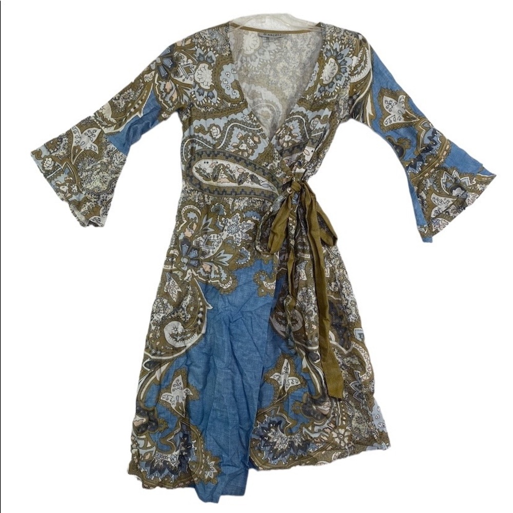 D'ASCOLI paisley wrap dress size XS